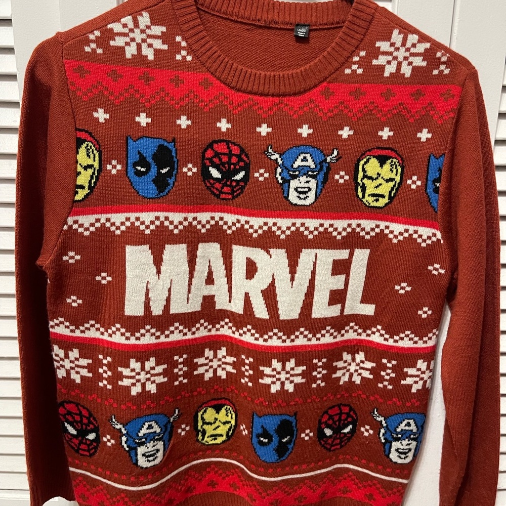 Marvel Boys Red Christmas Sweater❤️